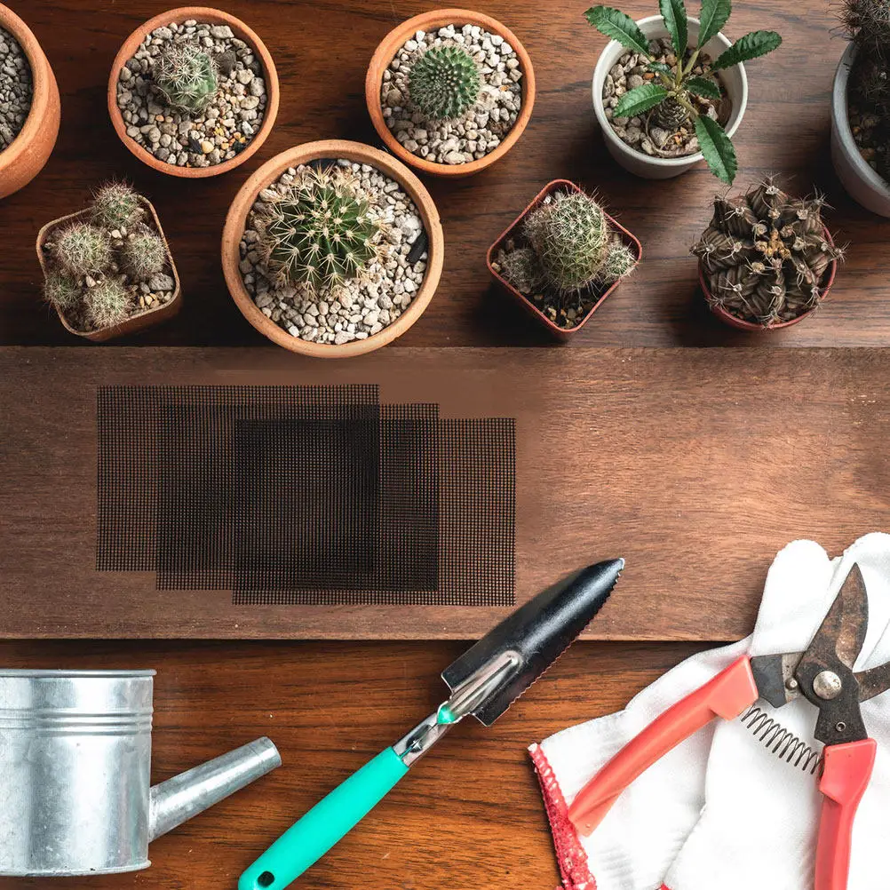 10Pcs Plastic Flowerpot Pads Breathable Drainage Gasket Set for Ceramic Pots Bonsai Planters Home Office Garden Cafe Flower Shop