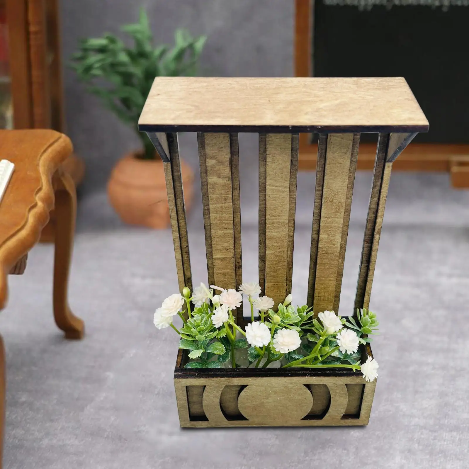 1: 12 Dollhouse Flower Holder Mini Doll House Furniture for Shop Study