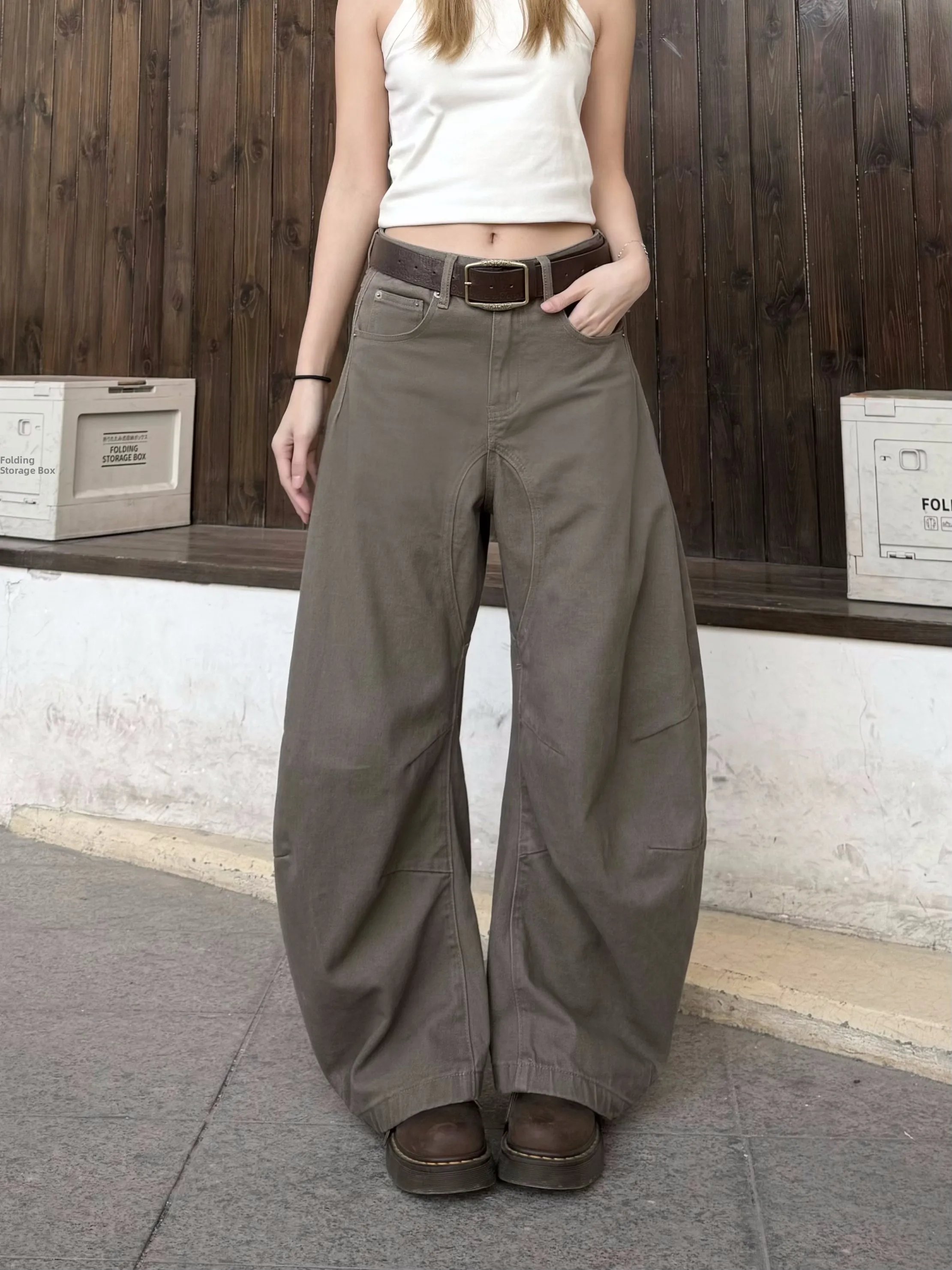 

American Street Retro Loose Straight Knife Work Pants Men Women Wide Leg Casual Floor Length Cleanfit Long Trousers Trendy