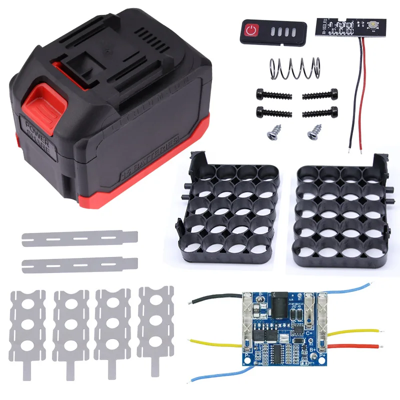 Plastic Battery Case Storage Box Shell PCB Charging Board for Makita Battery Case Power Tool Parts Accessories 5/10/15/20 Cores