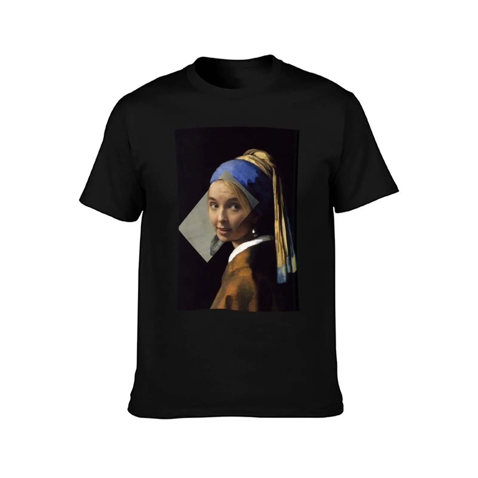 Villanelle with a pearl earring T-Shirt Vintage Print Crew Neck Tee T-Shirt