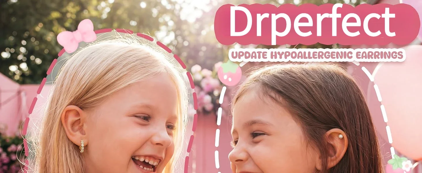 Drperfect 2 Stück hypoallergene Ohrringe für Damen, aus chirurgischem Stahl, flache Rückseite, niedliche Blumen-Ohrstecker, 14K vergoldete Ohrringe – Detail 1
