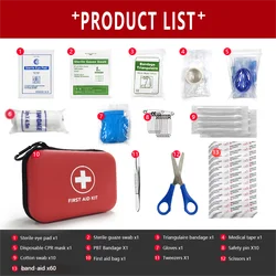 91pcs Portable Emergency Medical First Aid Bag Kit For Household Outdoor Travel Camping Equipment Medicine Survival