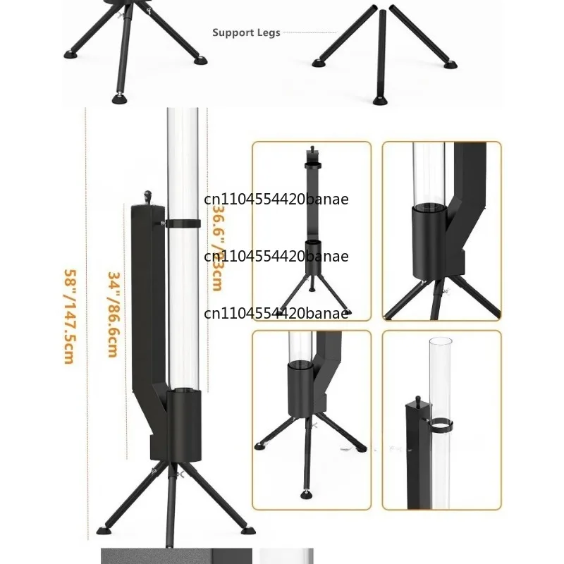 Vertical wood-burning rocket stove, bazooka courtyard heating stove, outdoor camping, winter pellet stove, heating stove