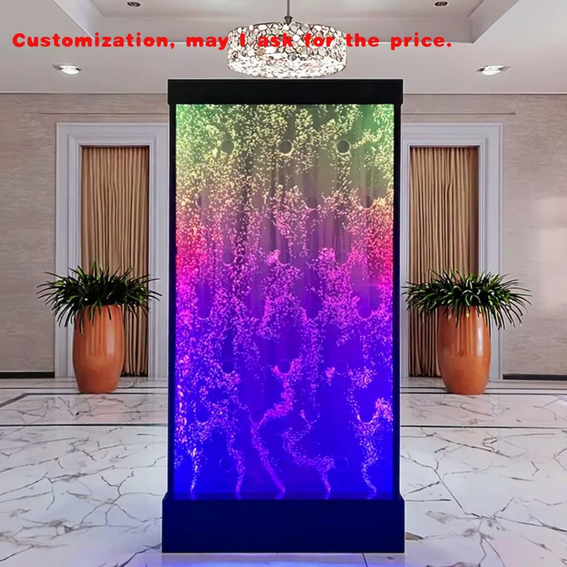 

custom.Bubble Wall Aquarium LED Lighting Indoor Panel Feature Fountain Bubble Wall Screen