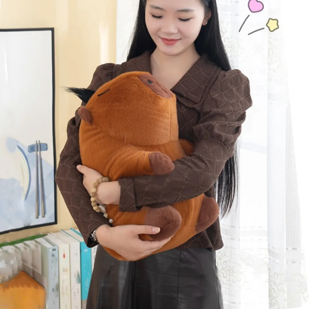 Decoração de casa diy cabelo capivara brinquedo de pelúcia dos desenhos animados macio capibara anime brinquedo fofo bonito criativo capivara boneca de pelúcia natal