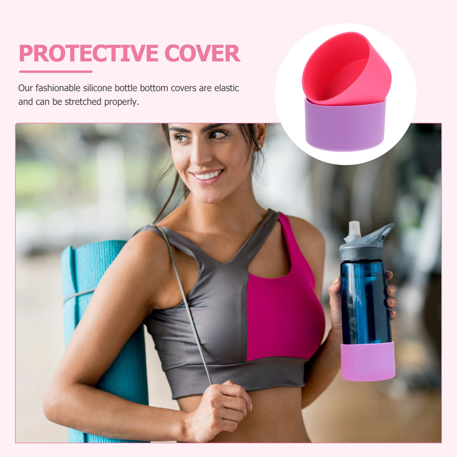 

4Pcs Silicone Bottle Bottom Sleeves Non-Slip Heat Insulated Protective Cover Household Bottle Bottom Protector