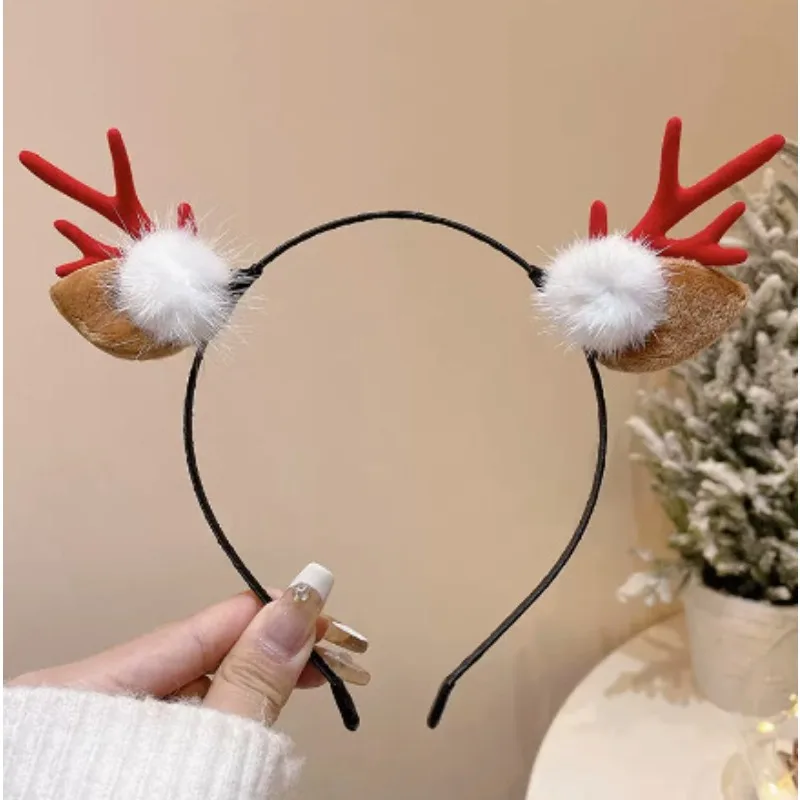 새로운 크리스마스 머리띠 귀여운 사슴뿔 벨 휴일 파티 롤플레잉 섹시하고 귀여운 머리띠 크리스마스 용품 성인용 헤어 액세서리