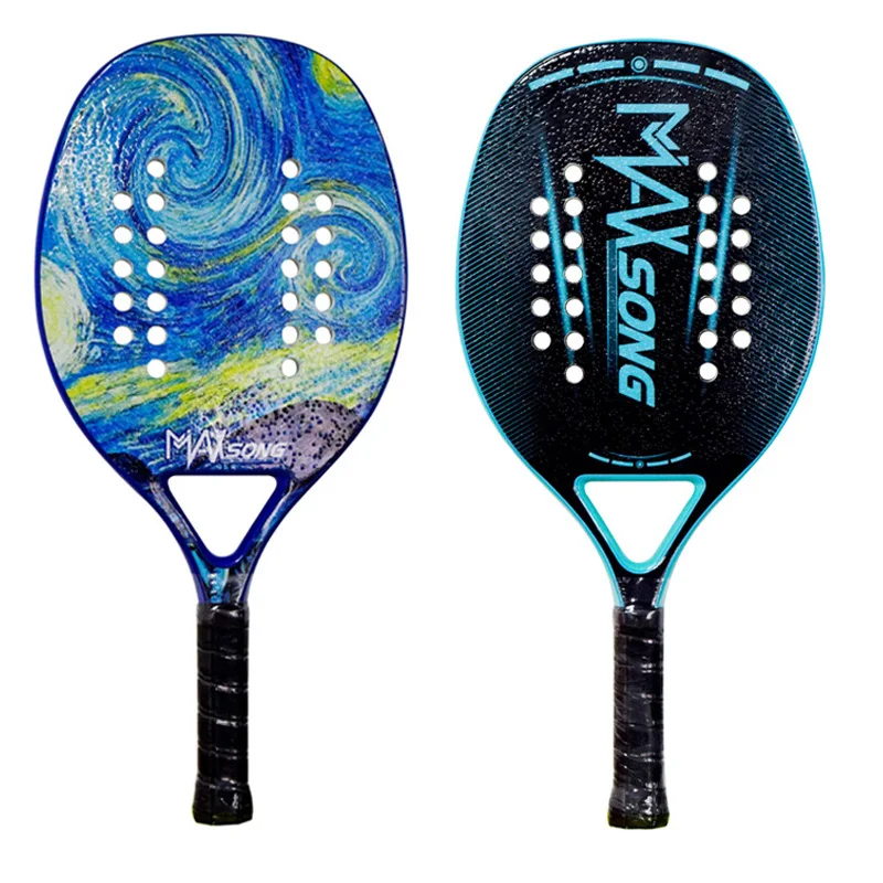 

2022 Adult Professional Beach Tennis Racket Carbon Soft EVA Fiber Plate Tennis Racket Women Men With Bag Cover Padel Rackets