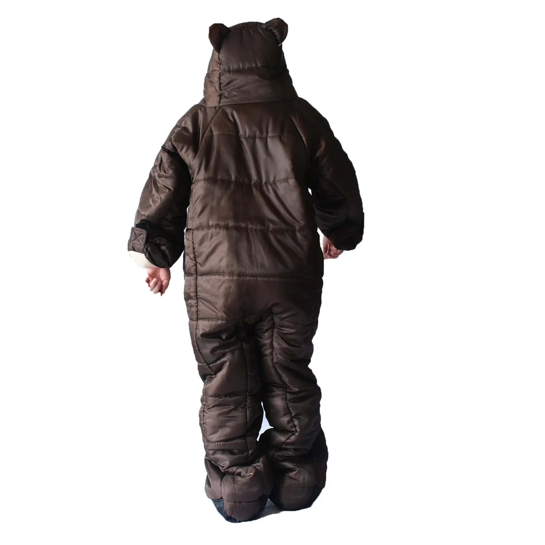 Brown bear camping winter outdoor warm sleeping bag hospital watch vigil temporary rest human mummy sleeping bag