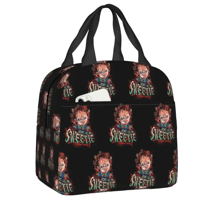 Game Of Chucky Insulated Lunch Bags for Women Child's Play Movie Portable Cooler Thermal Bento Box School