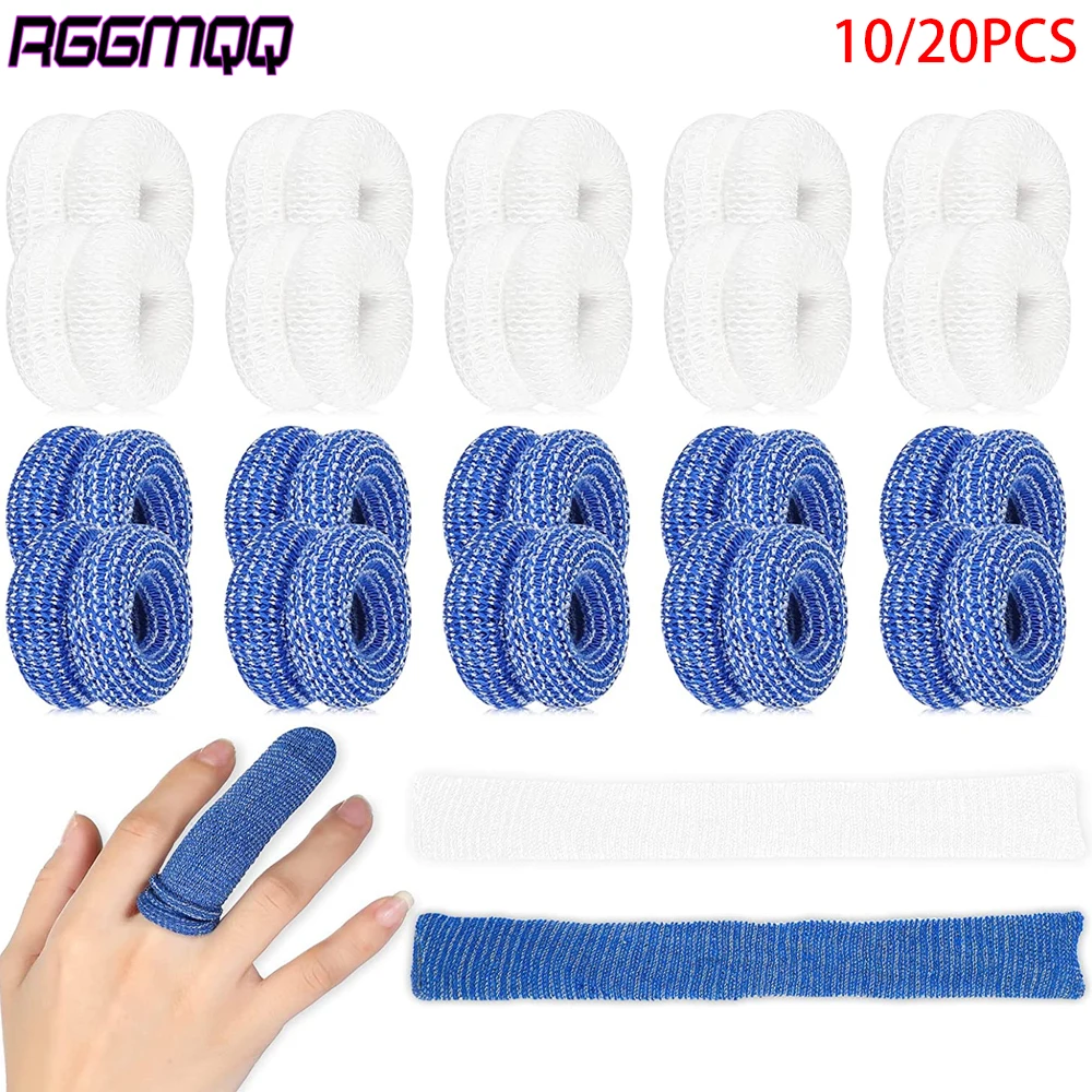 10/20PCS Finger Sleeves - Breathable Cotton Support for Sprains, Swelling & Arthritis - Thumb/Toe Compression Bandages for First