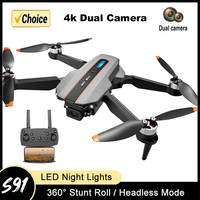S91 EVO Drone 4K HD Dual Camera Obstacle Avoidance Aircraft 5G Wifi FPV Folding Brushless Wide Angle Aerial Photo RC Quadcopter