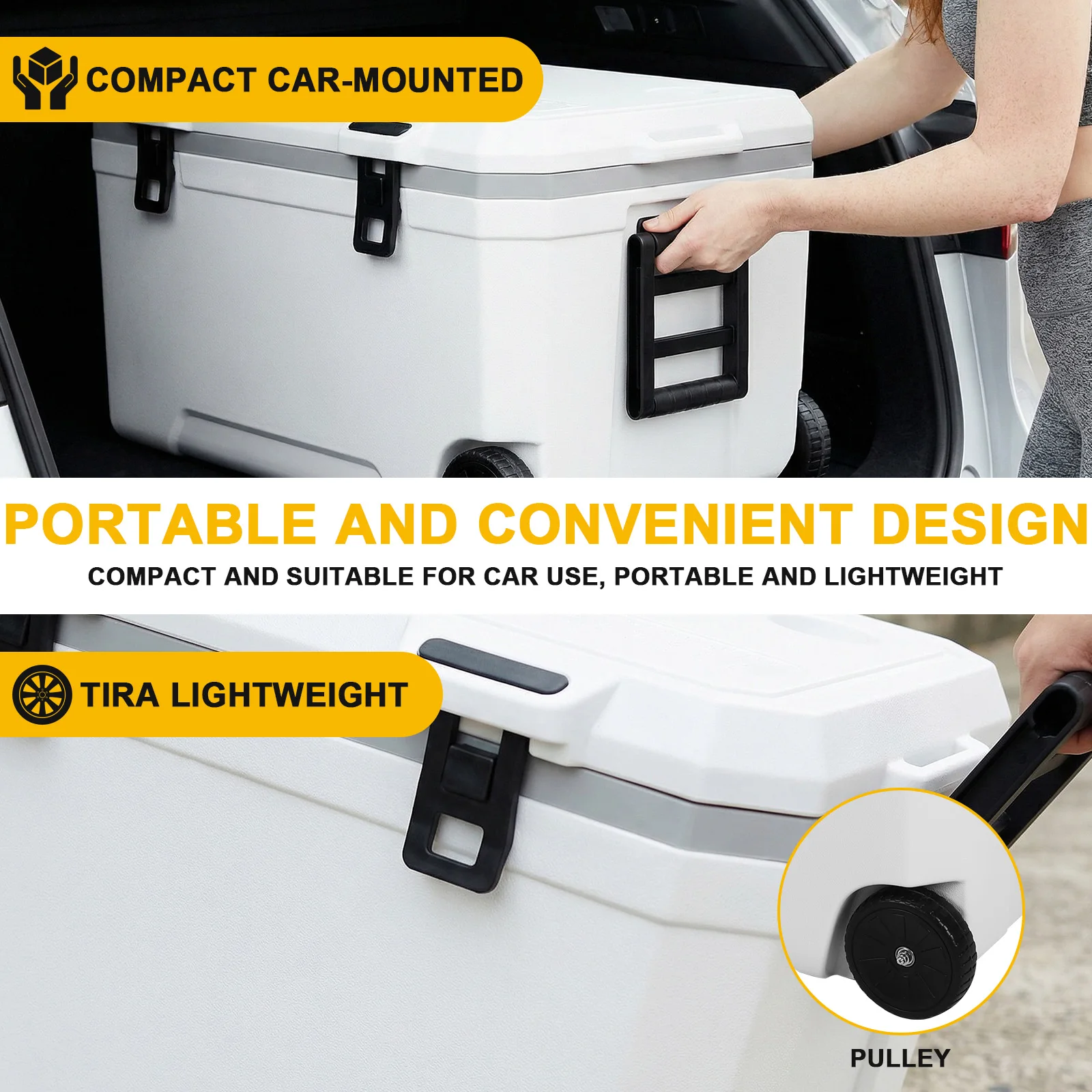 

Изотермический контейнер из ротоформованного пластика на 120 л с колесами, герметичный, большой емкости, для пляжа, кемпинга, пикников и многого другого