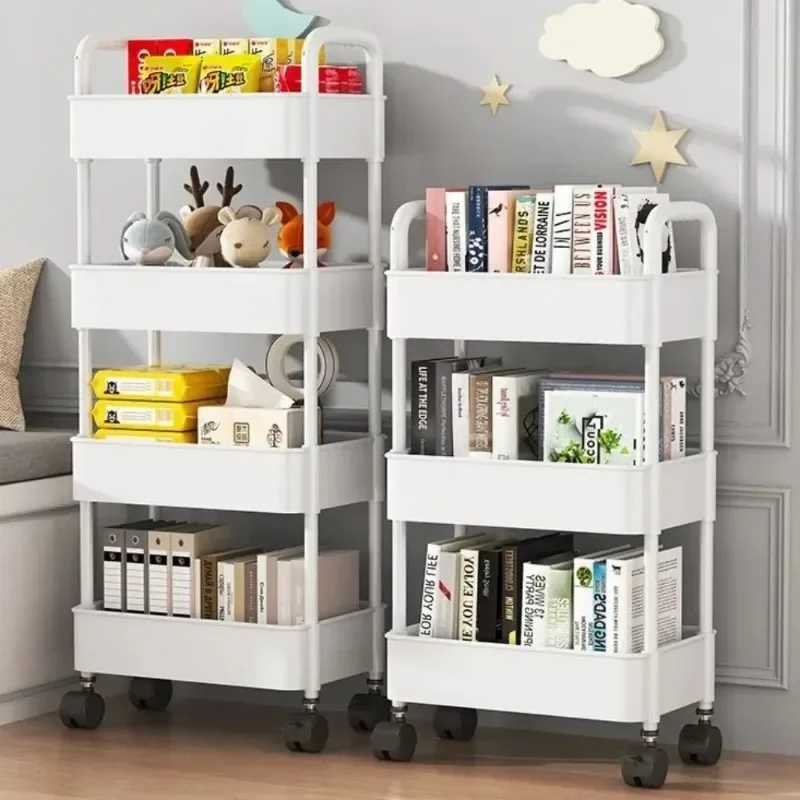 Mobile Storage Rack Snacks Trolley Multi-Layer Bathroom Shelves Study Book and Magazine Storage Rack Kitchen Sundries Organizers