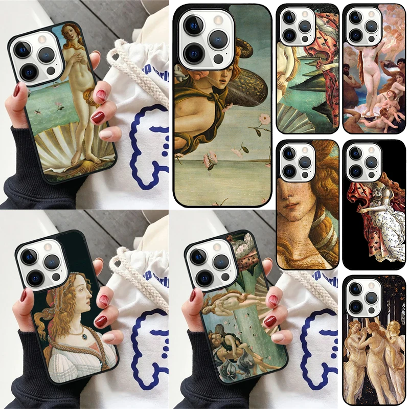 Art Paintings The Birth Of Venus Cover For iPhone 16 13 14 15 Pro Max 12 Mini 11 15 Pro Max 6 7 8 Plus Max SE 2020 Case