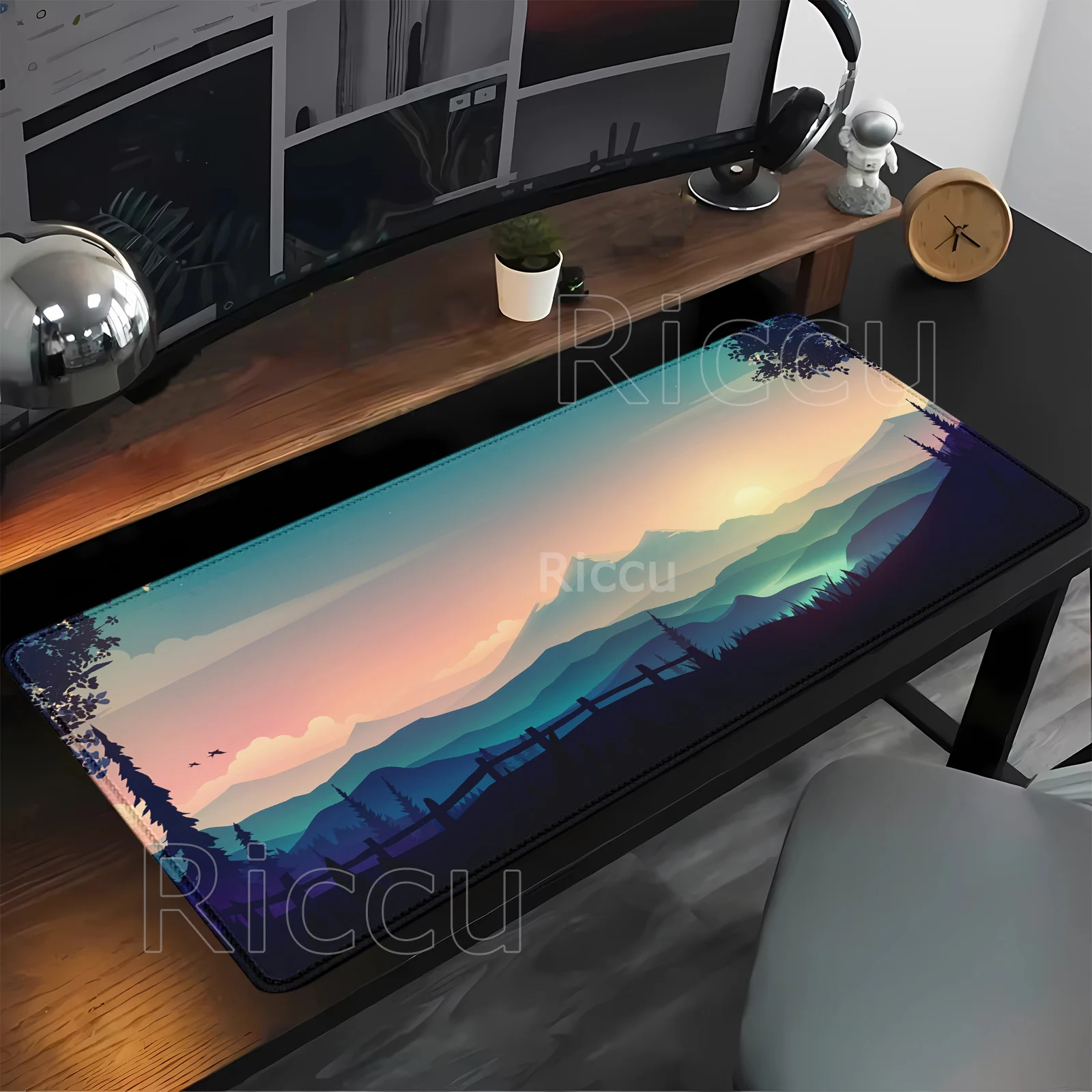Sunset Mountain scenery Gaming Mouse Pad Large Keyboard 400x900mm Mousepad Game Keyboard Anti-Slip HD Printing overlock Desk Mat