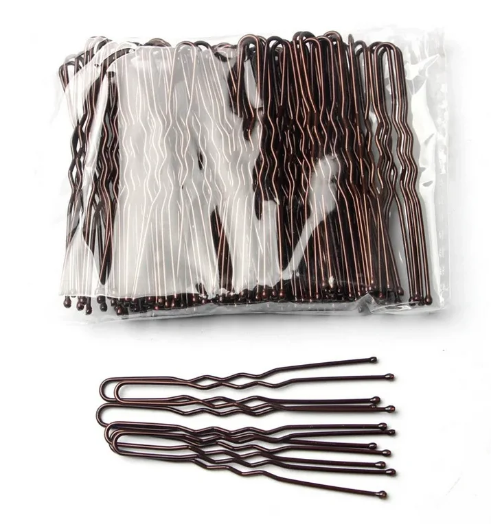 50Pcs/Bag Women U Shaped Metal Hair Pins Alloy Girls Waved Clips Bridal Hair Pins Headwear Hair Accessories 5/6/7cm