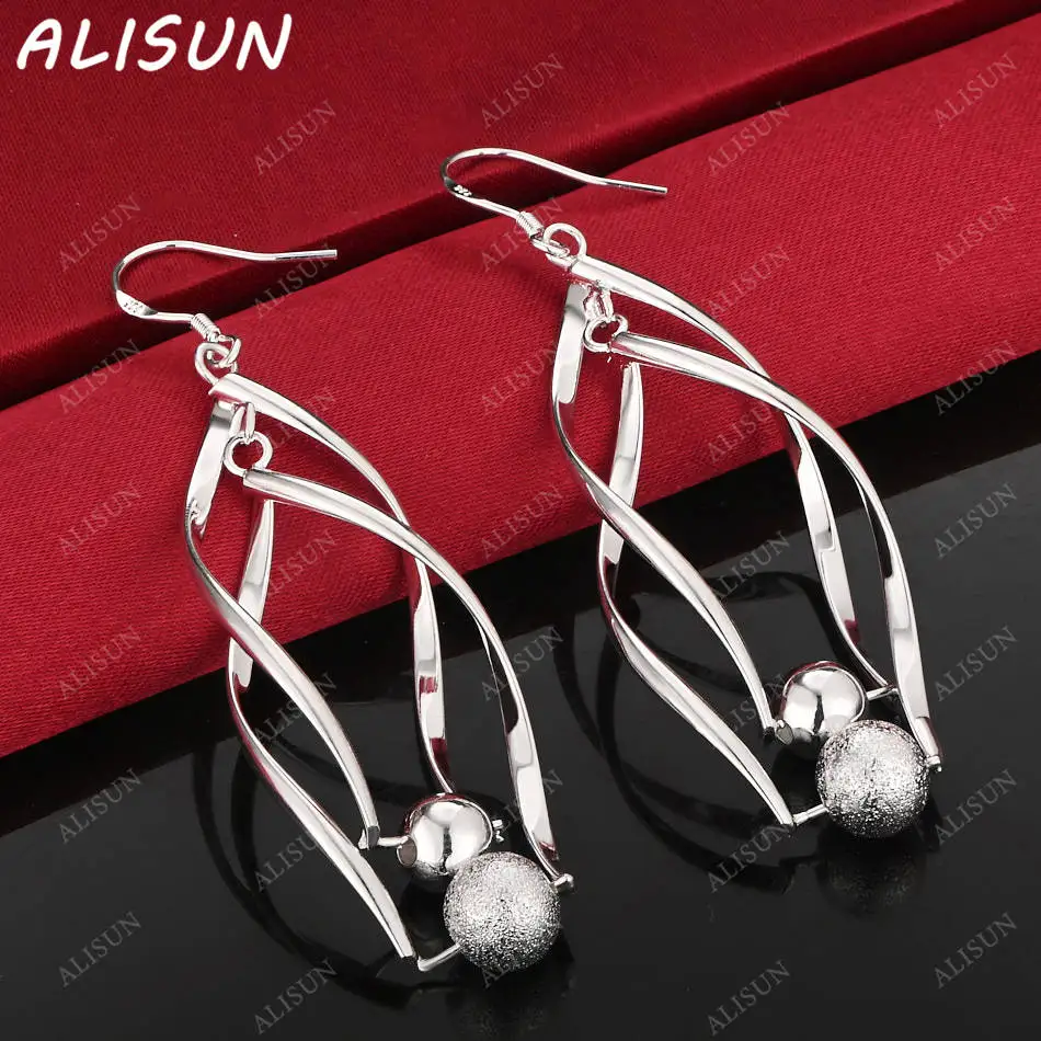 

ALISUN 925 Sterling Silver Design Double Earrings Drop Earrings Fashion Jewelry Charm Grace Noble Wedding Accessories