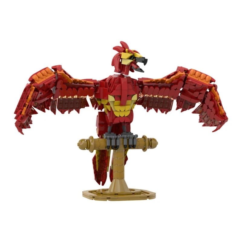 MOC Fire Phoenix Fawkes Building Blocks Movie Magic Phoenix Order Bird Firebird Activity Model Assembled Brick Toy Birthday Gift