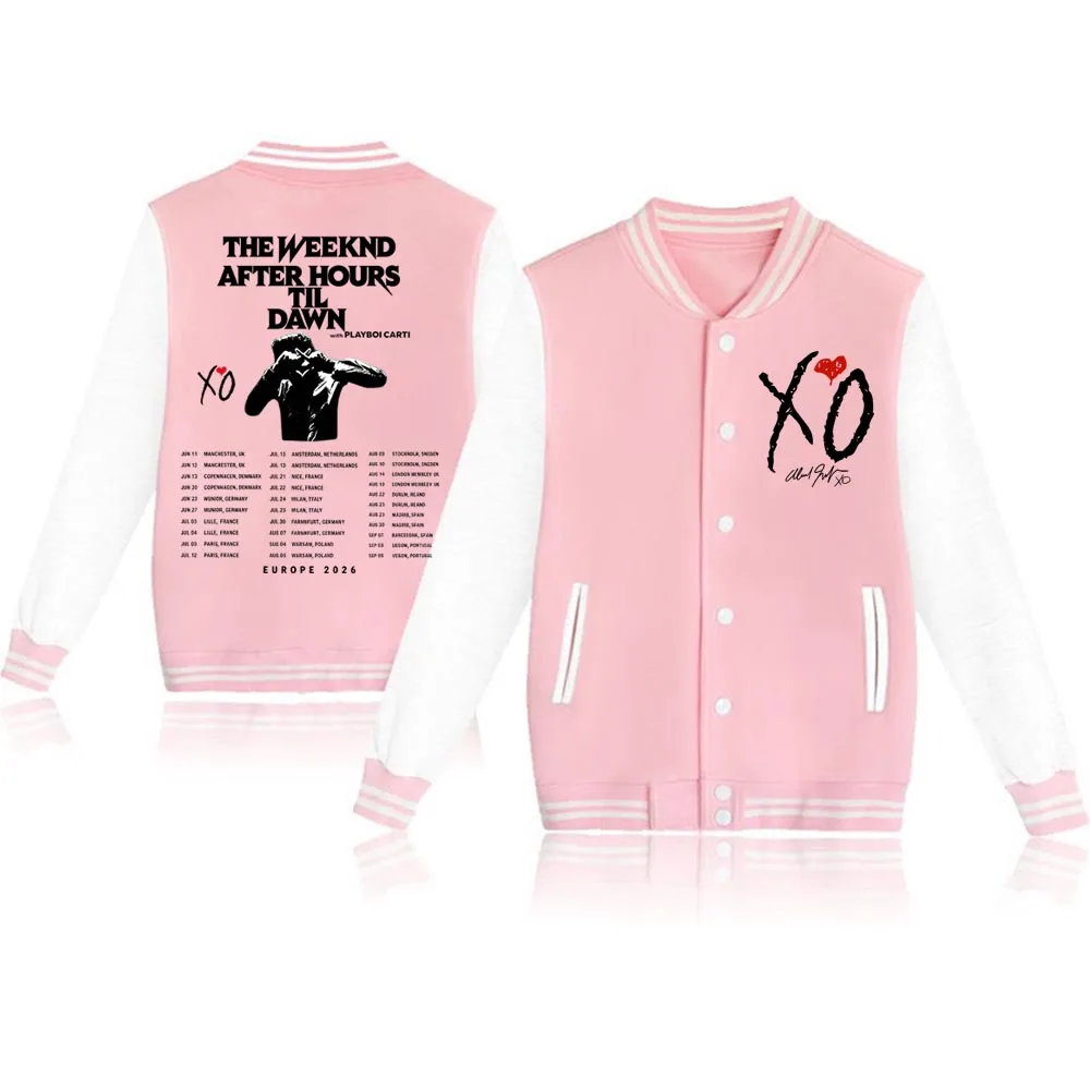 2026 The-Weeknd After Hours Til Dawn Baseball Uniform Hoodie Jacket Harajuku Long Sleeve Sweatshirt Fan Gift