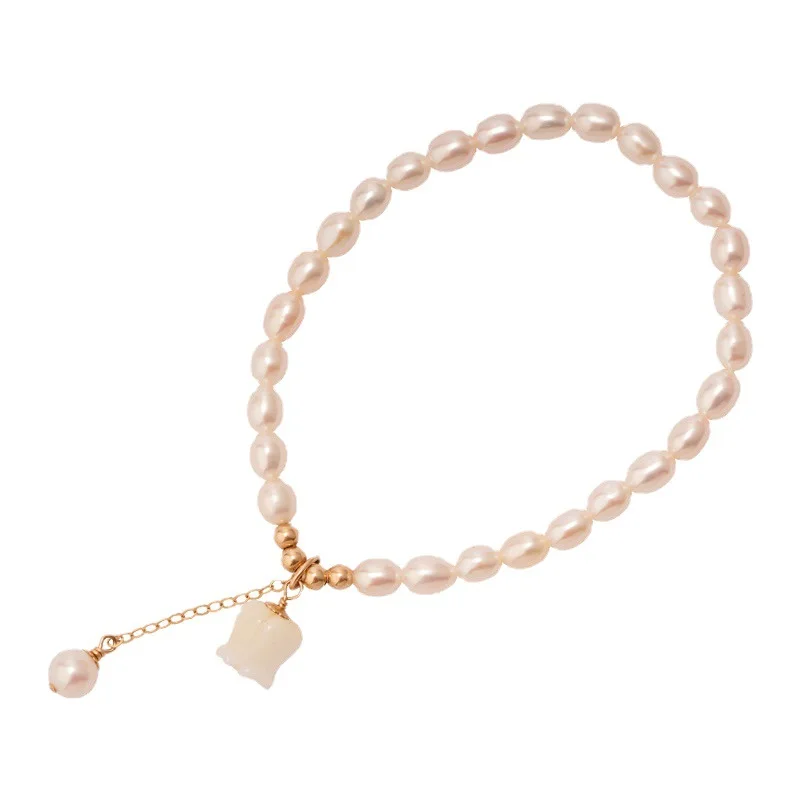 2026 New Slim Small Pearl Bracelet 14K Gold Filled Lily Shell Minimalist Elegant Versatile Jewelry For Women