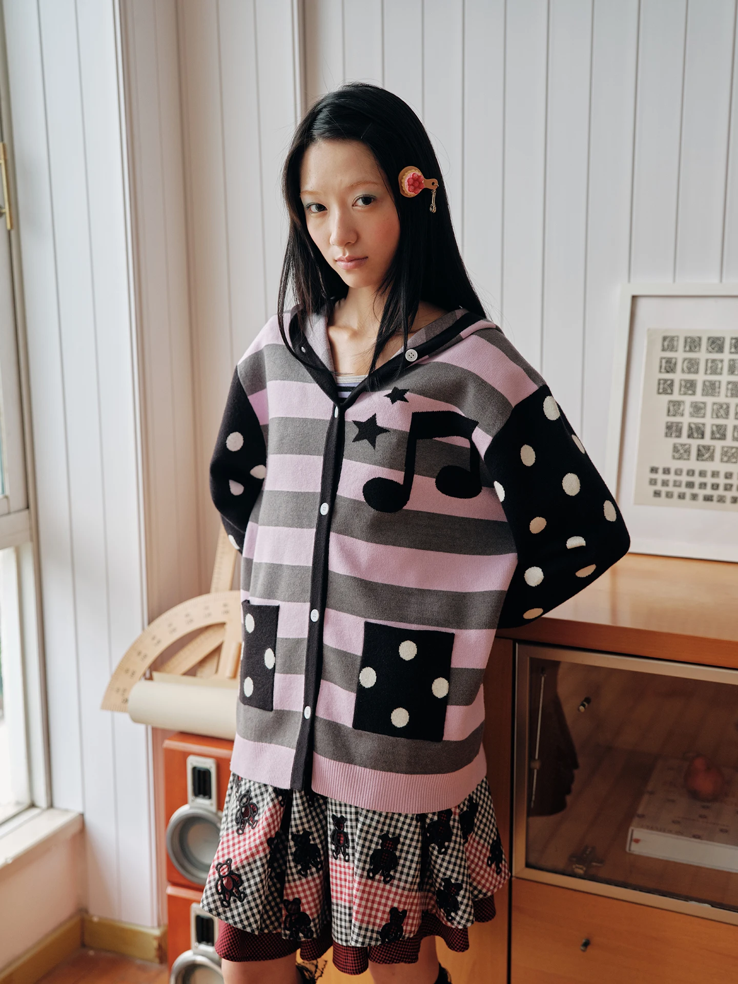 

Оригинальный вышитый кардиган-пальто Haveal с капюшоном, в горошек и полоску, с лоскутным узором, осенне-зимний, с длинными рукавами