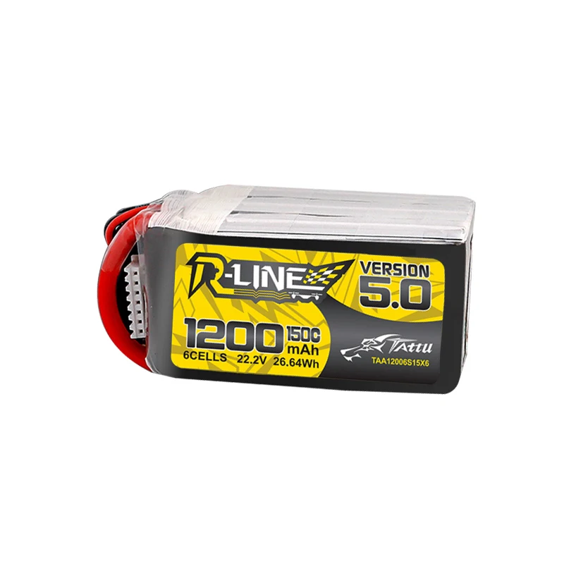 Imagem -02 - Tattu-lipo Bateria para Helicóptero rc R-line 5.0 150c 1200 Mah 1400mah 22.2v Peças Fpv Racing Drone Bateria 6s Drones