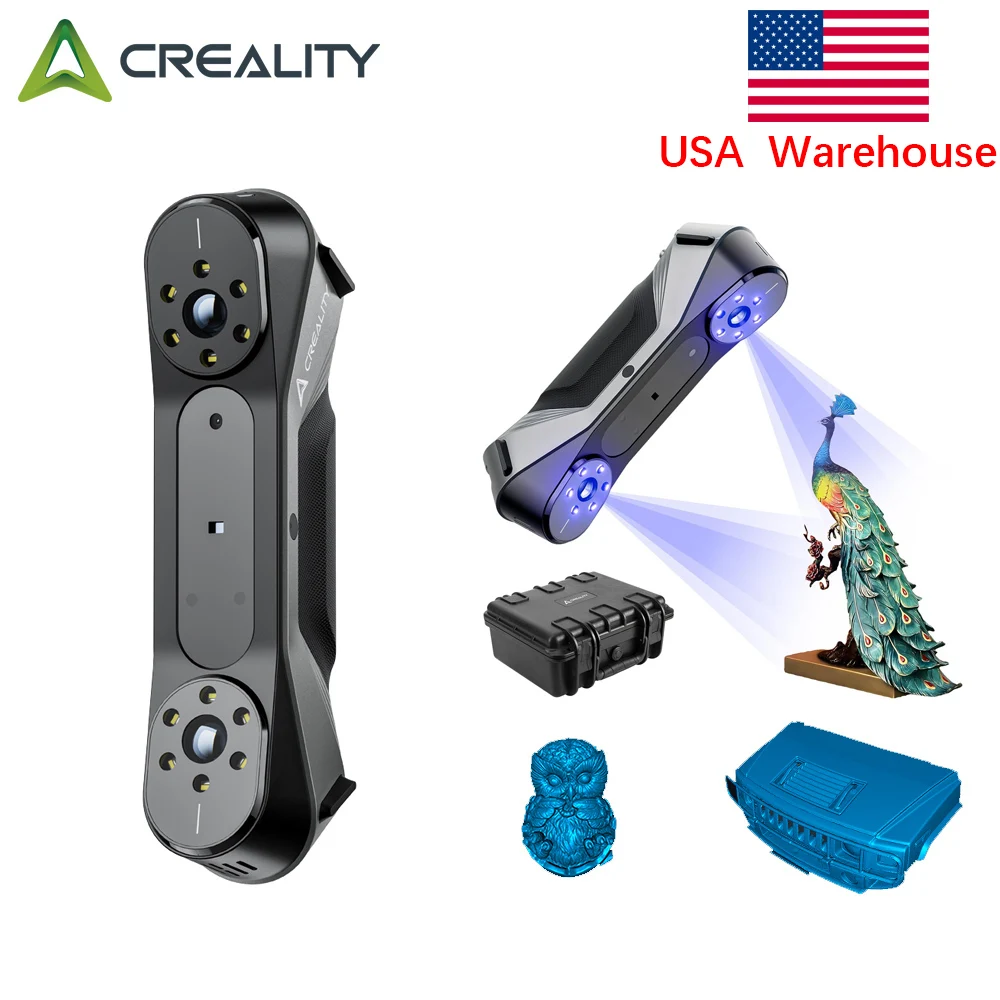 Creality 3D Scanner CR-Scan Raptor Blue NIR Light 0.02mm Accuracy 60FPS Anti-Shake Tracking Scanning Color Scanner for 3D Printe