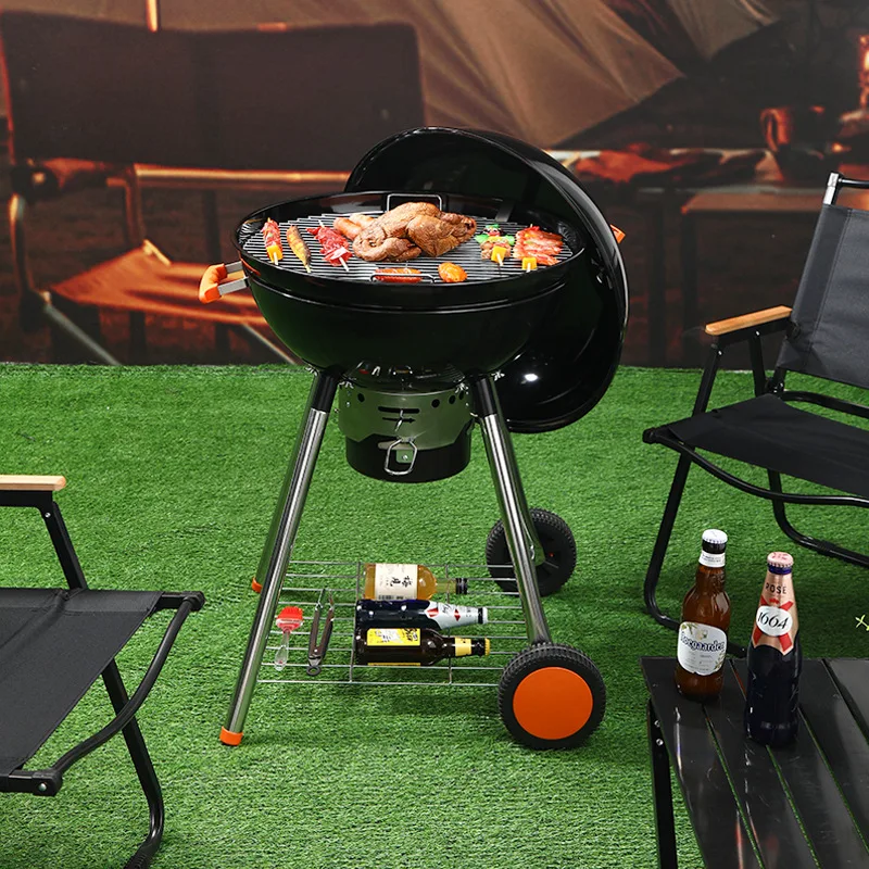 KEYO Brand Spot Household Barbecue Grill Outdoor Portable Charcoal Barbecue Grill Bright Enamel 22 Inch Apple Stove