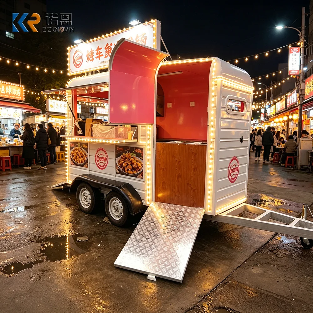 

Catering Truck Outdoor Street Mobile Fast Food Trailer Concession Snack Food Truck Trailer With Full Kitchen Equipments