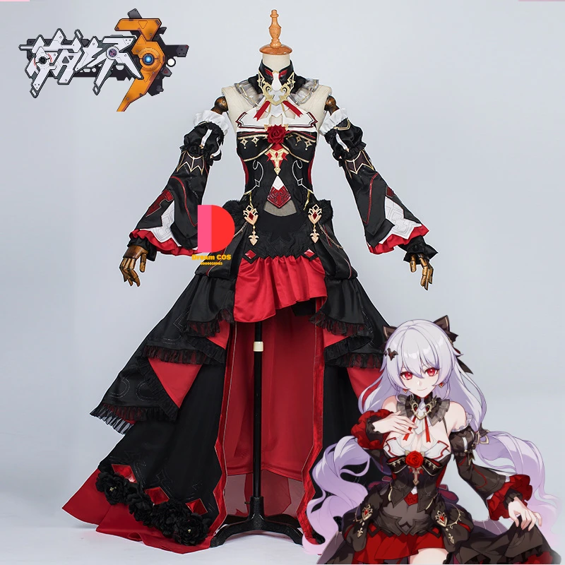 Game Honkai Impact 3 Anime Expo Theresa Apocalypse Cosplay Costume Fashion Elegant Dress Comic Con Party Cloth and Props XS-XXL