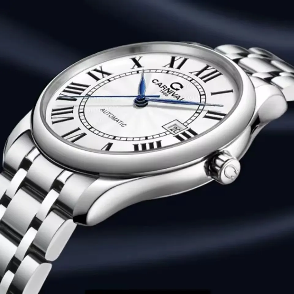 IW Carnival การเคลื่อนไหวอัตโนมัติ Sapphire Mirror นาฬิกาข้อมือแบรนด์ที่มีชื่อเสียงอุปกรณ์เสริมสําหรับชายนาฬิกากันน้ํา