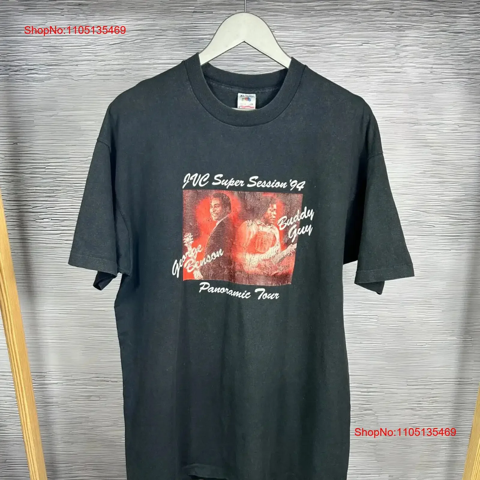 Vintage 1994 Buddy Guy George Benson Panoramic Tour T Shirt vintage Washed streetwear fashion Stretched Unisex Comfortable