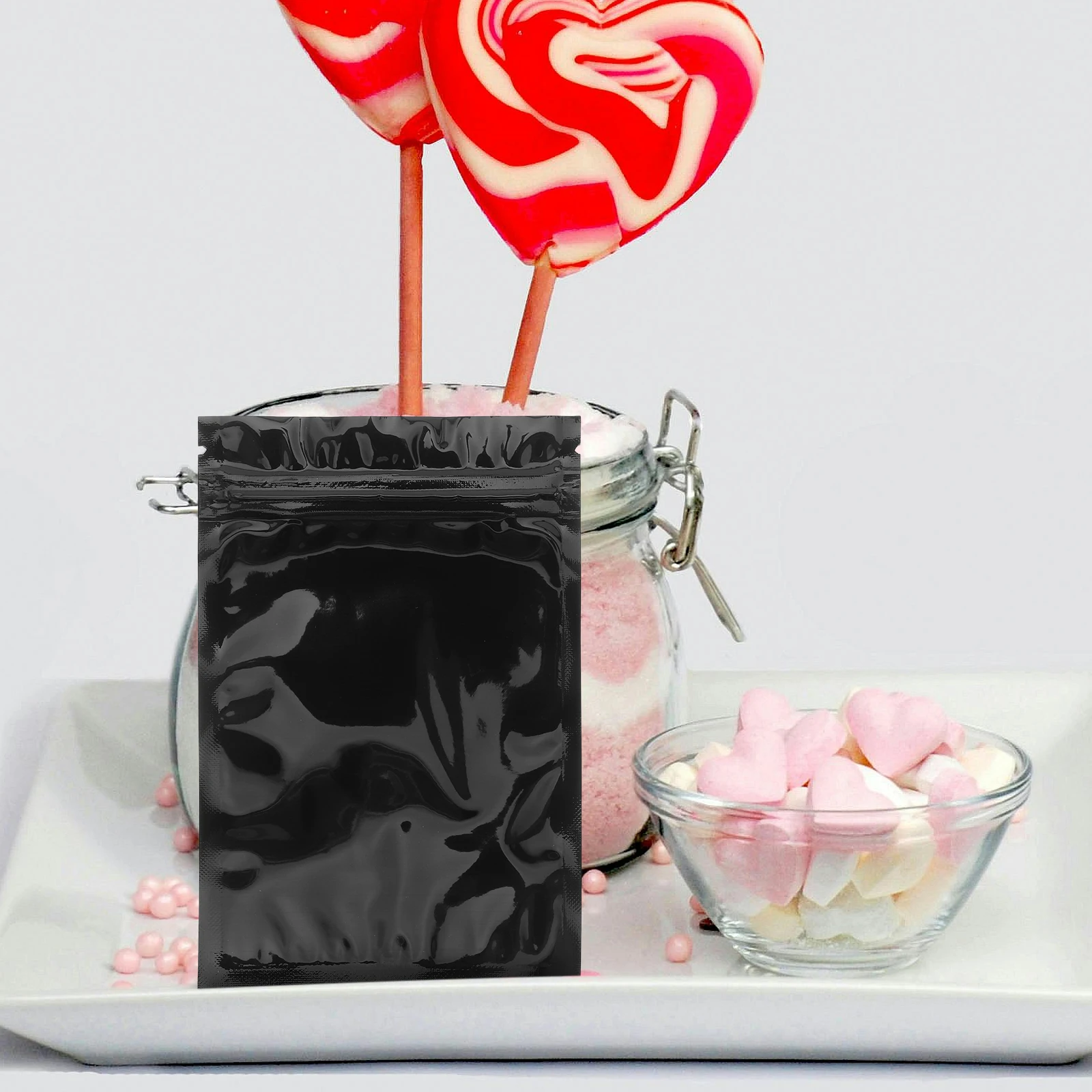 

100pcs Resealable Foil Zipper Bag Food Storage Pouch Durable Sealable Pack For Coffee Beans Candy Dried Fruit Tea Nuts 10X15Cm