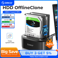 ORICO HDD Clone Docking Station USB 3.0 to SATA 3.0 Dual Bay Hard Drive Docking Station for 2.5/3.5 inch HDD SSD Case for PC