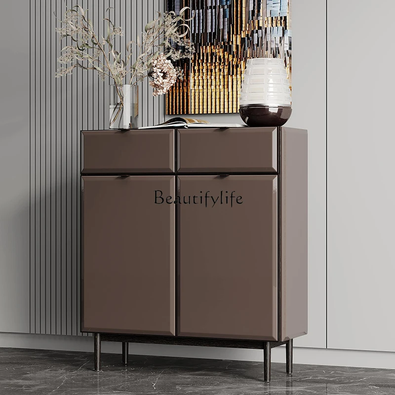 

Italian Style Light Luxury Solid Wood Entrance Cabinet Living Room Partition Decorative Cabinet Modern Minimalist