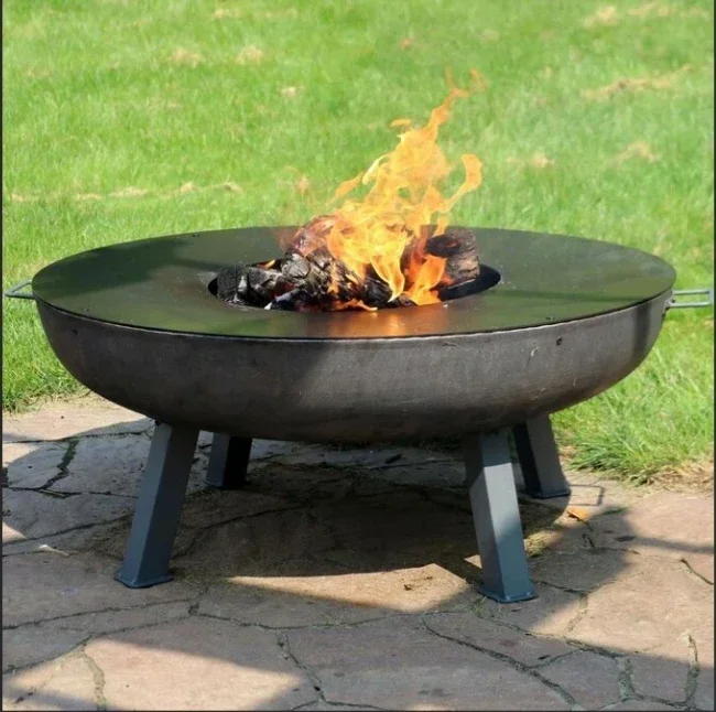 Outdoor Camping Brazier Grill with Firepit BBQ Factory Price Powder Coated Steel Pizza Oven for Charcoal Fuel