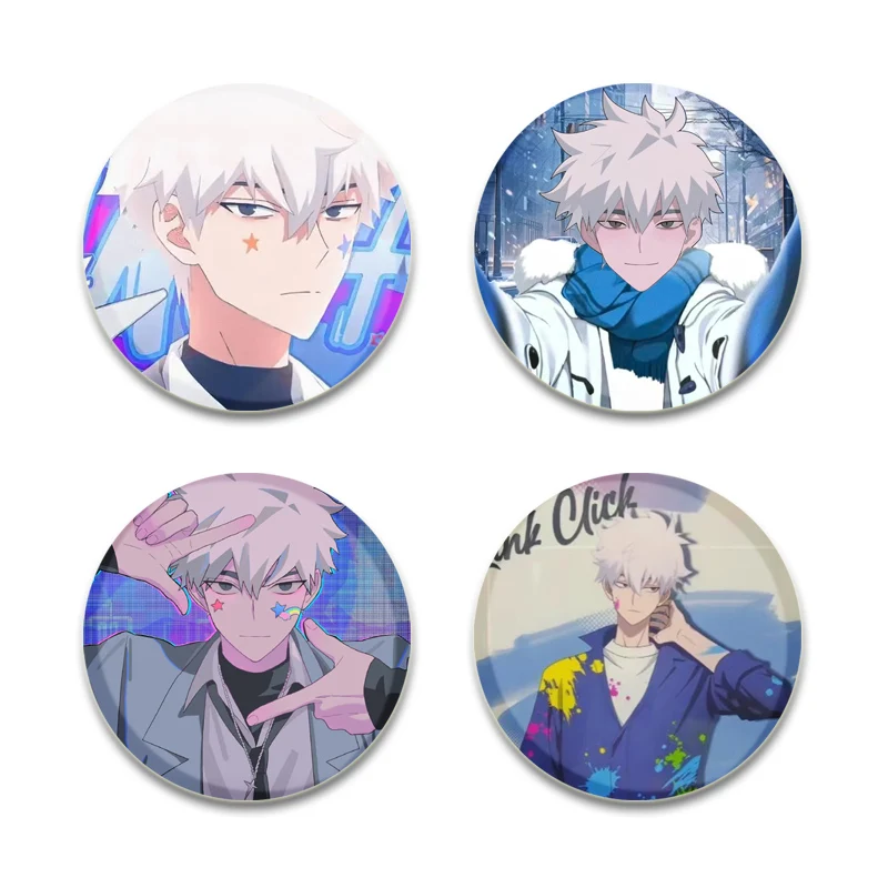 Cartoon Tin Sheet Round Enamel Pins 32/44/58mm Anime Link Click Brooches Lu Guang Cheng Xiaoshi Badge Accessories Jewelry Gifts