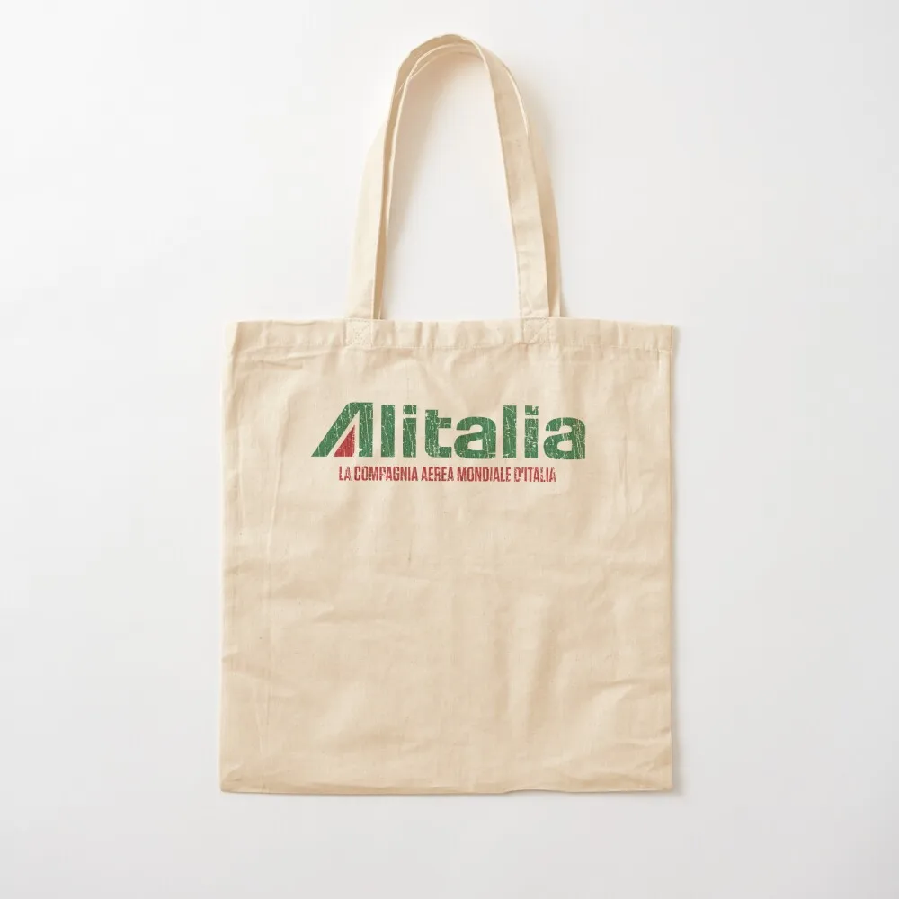 Alitalia - شركة الطيران العالمية الإيطالية 1946 حمل حقيبة الشاطئ حقيبة المرأة للمتسوقين حقائب من القماش حقيبة قماش مخصصة #2