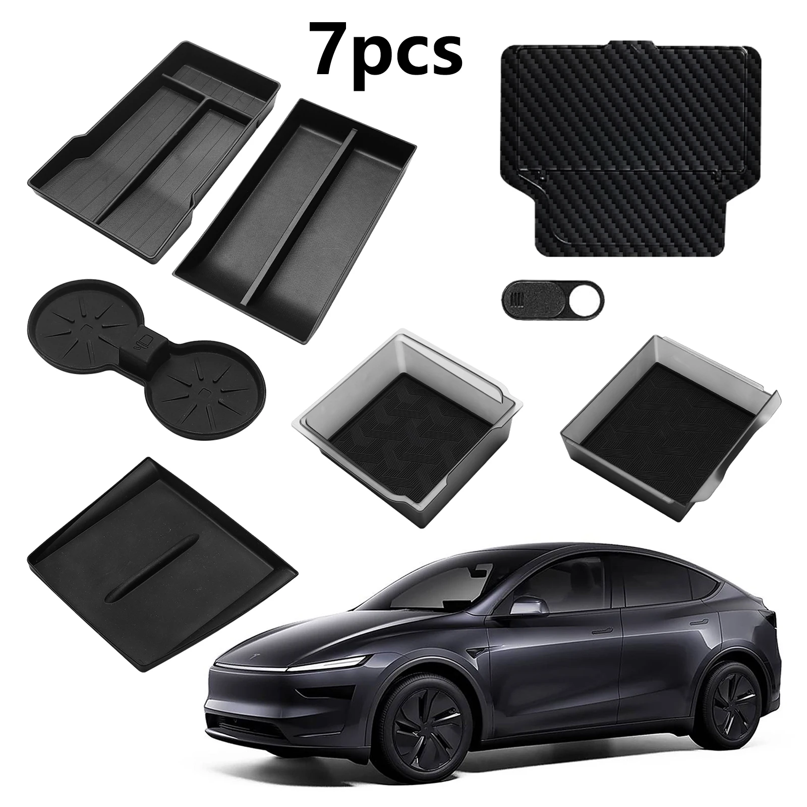 

Набор из 7 многофункциональных отделений для хранения центральной консоли, подходящих для модели Tesla Model Y Juniper 2026