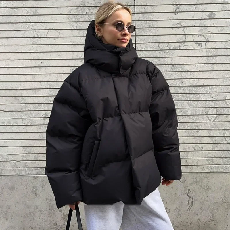 Talenza jaqueta de algodão de inverno feminina solta parka retro padaria jaqueta casual com capuz feminino quente algodão para baixo jaqueta parka