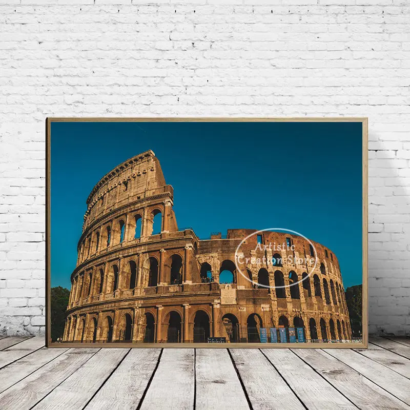 Rome Italy Vatican City Travel Poster Colosseum Ancient Architecture Print Canvas Wall Picture Painting Modern Office Room Decor