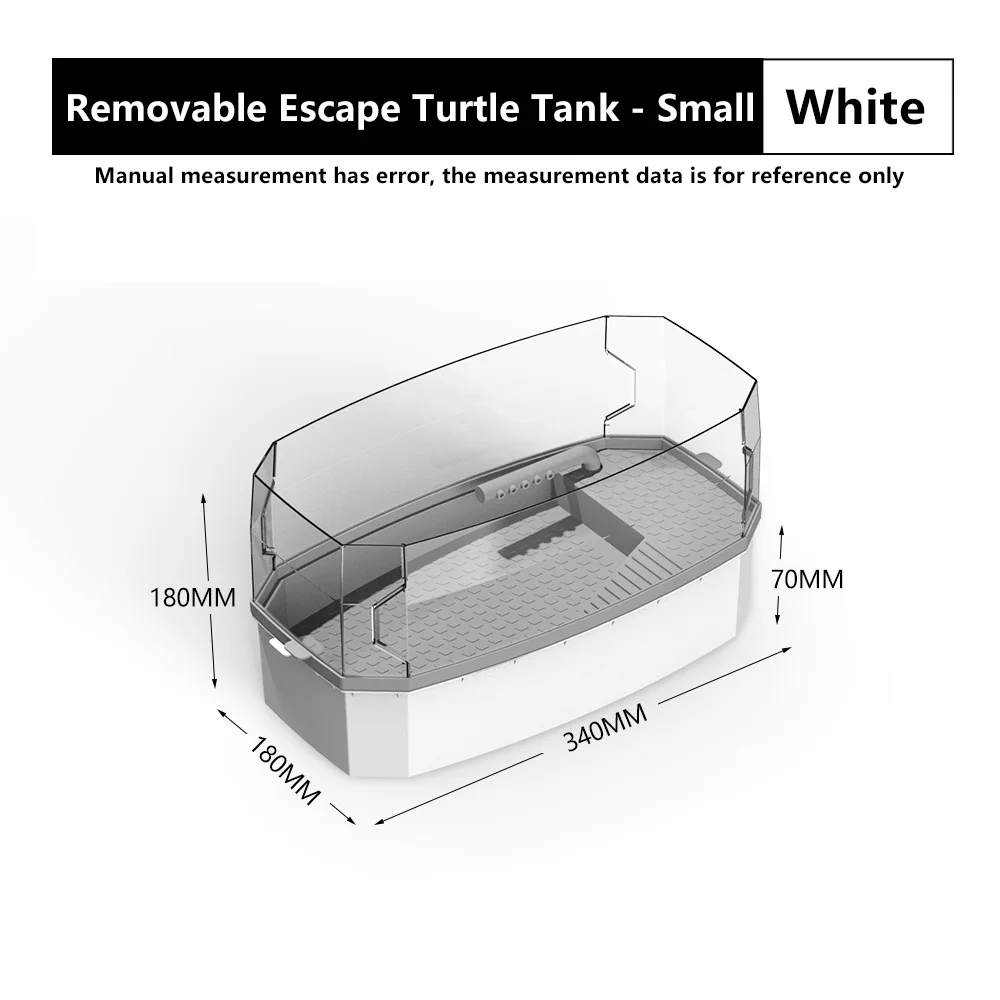 

NOMOY PET Aquarium Fish Tank Small Transparent Turtle Tank with Bottom Drain Reptiles Amphibians Basking Platform Breeding Box