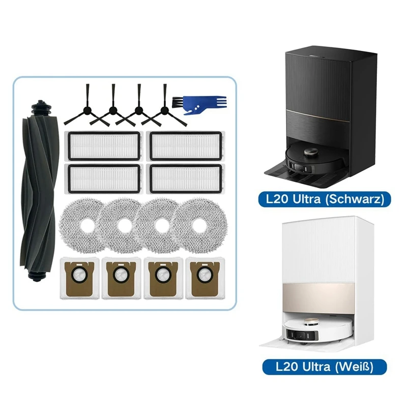 Accesorios para Robot aspirador Dreame L20 Ultra y mopa, cepillo lateral principal, filtros HEPA, mopa, paño, bolsas de polvo