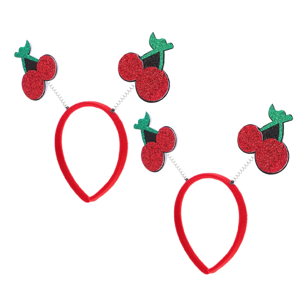 

2Pcs 's Fruit Headbands Realistic Simulation Cherry Photo Props Holiday Party Supplies Cute Fruit Hair Accessories
