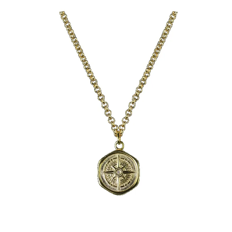 

[Star Map Compass] Natural Meteorite Pendant Cosmic Alloy Slice Necklace Sky