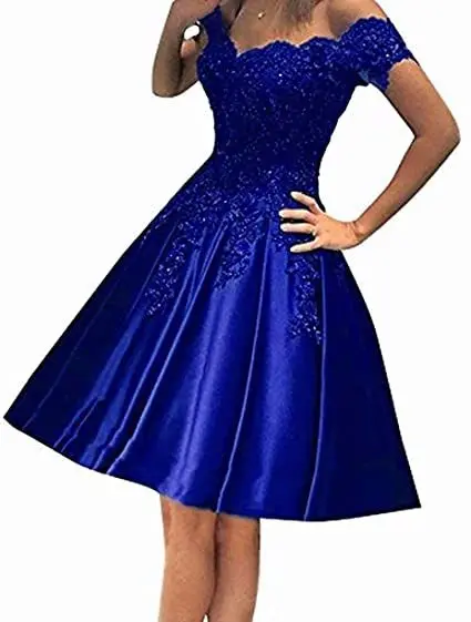 ANGELSBRIDEP Off-Shoulder Homecoming Dresses Fashion Sweetheart Applique Short Graduation Formal Prom Party Gowns Customized