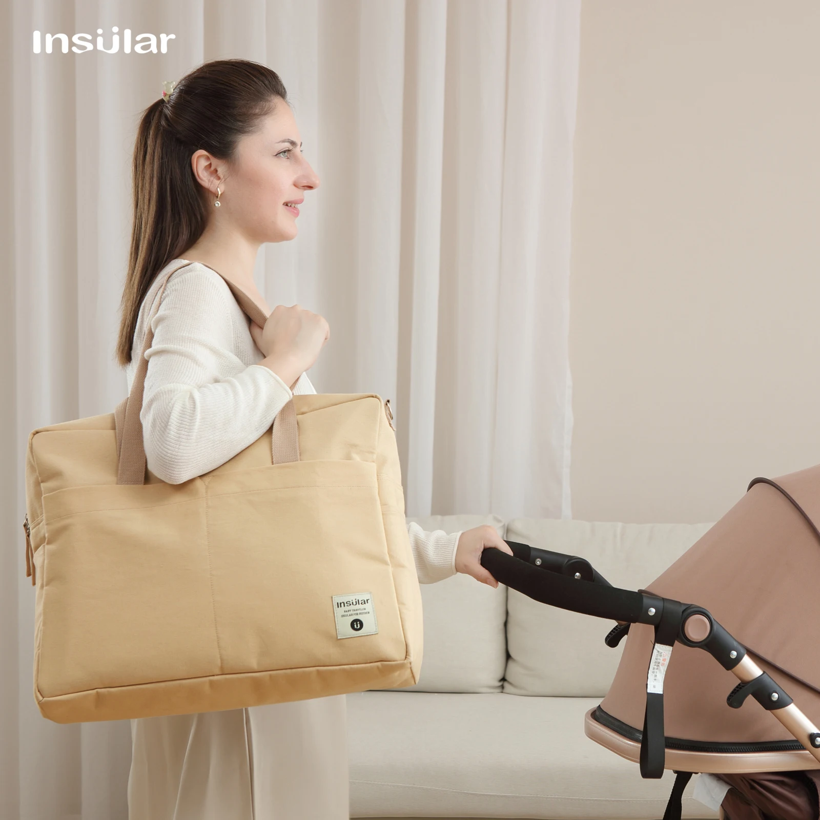 Large Capacity Mother Maternity Nursing Bag Organizer: Baby Diaper Stroller Quilted Mummy Nappy Travel Shoulder Luggage Bag