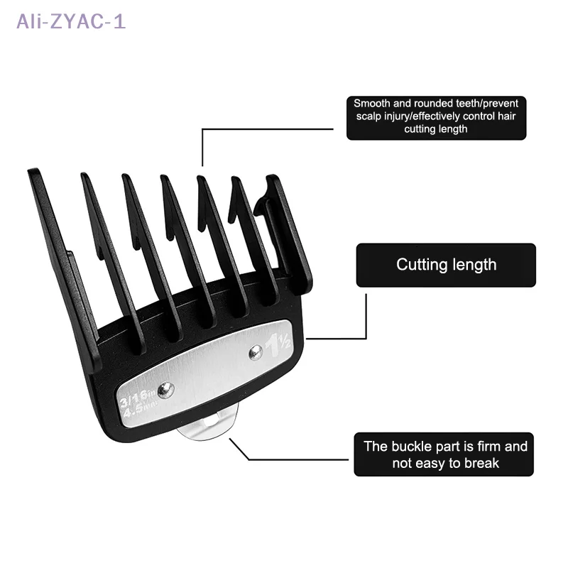 หวีรองตัดผม {ZYAC-1} 2 ชิ้น ขนาด 3/4.5 มม. สำหรับเครื่องตัดผม ใช้ได้กับทุกเครื่อง